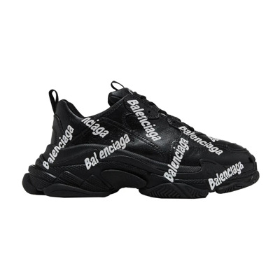 Triple S Sneakers Verhoog Je Stijl Balenciaga , Black , Heren