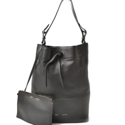 Tweedehands Zwarte Leren Celine Tas Celine Vintage , Black , Dames