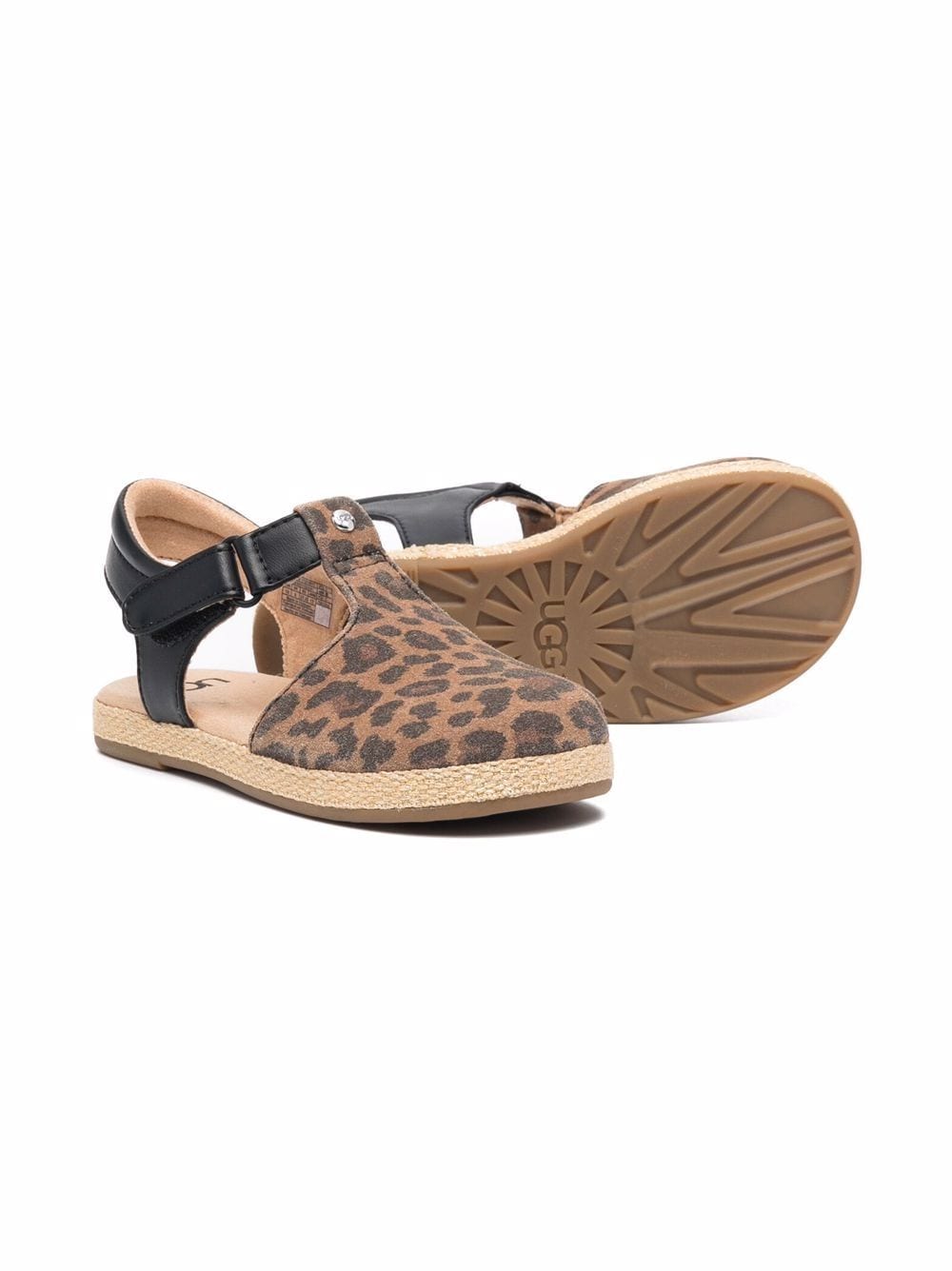 UGG Kids Emmery sandalen met luipaardprint - Bruin