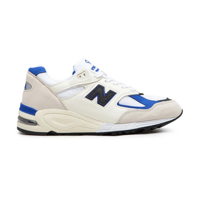 USA Gemaakt Wit/Blauw Sneakers New Balance , Multicolor , Heren