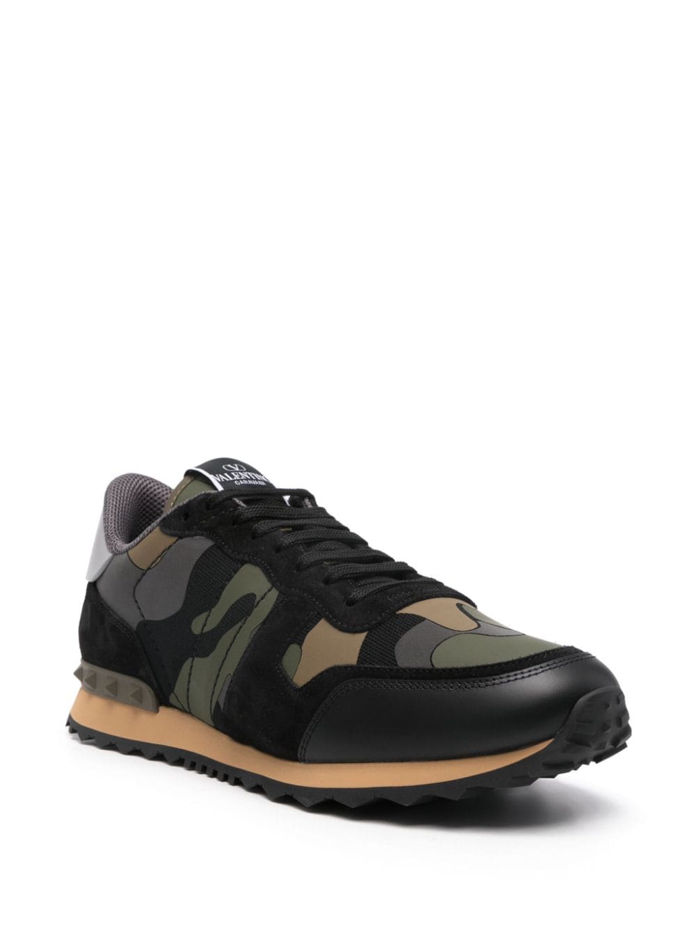 Valentino Garavani Rockrunner sneakers met camouflageprint - Zwart