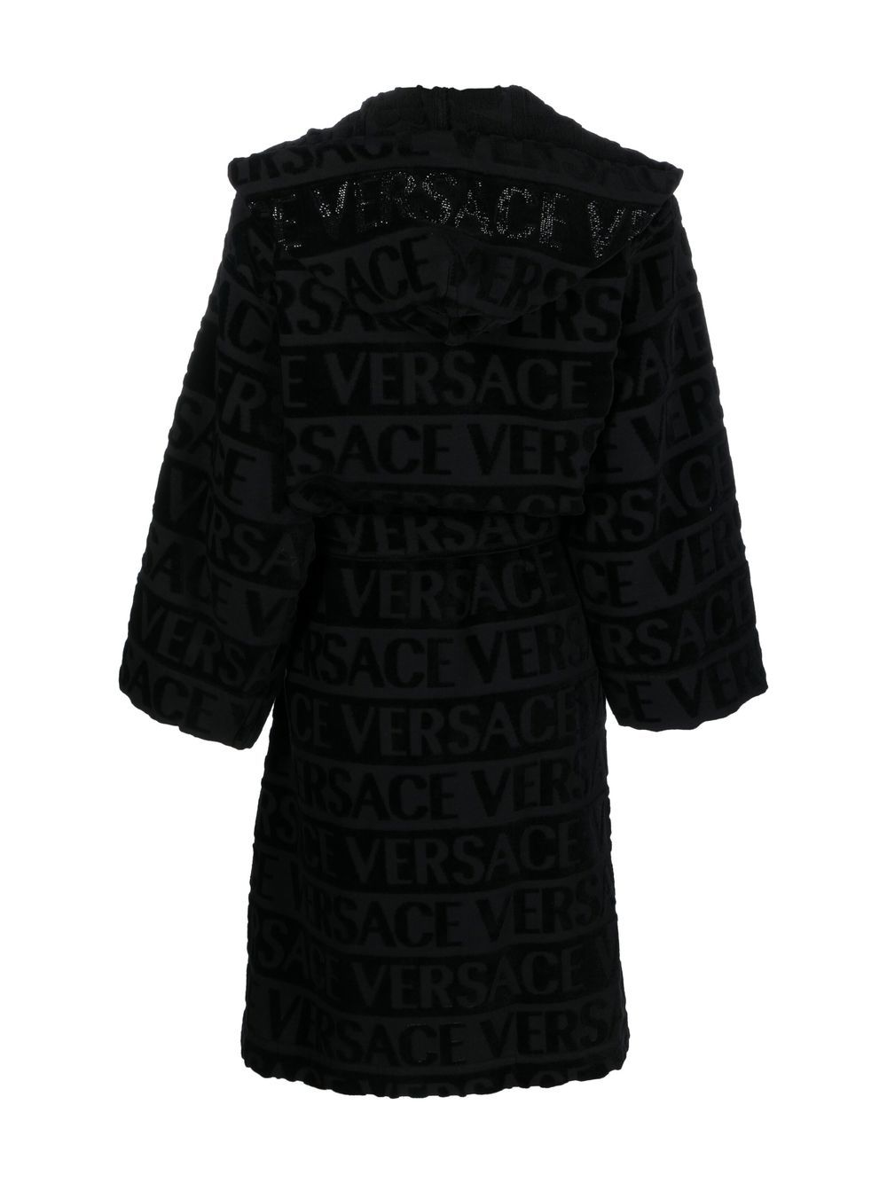 Versace Badjas met capuchon - Zwart