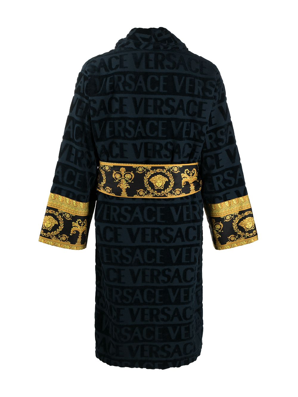 Versace Badjas met tekst - Blauw