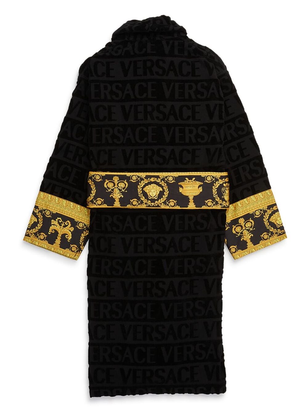 Versace Badjas met tekst - Zwart