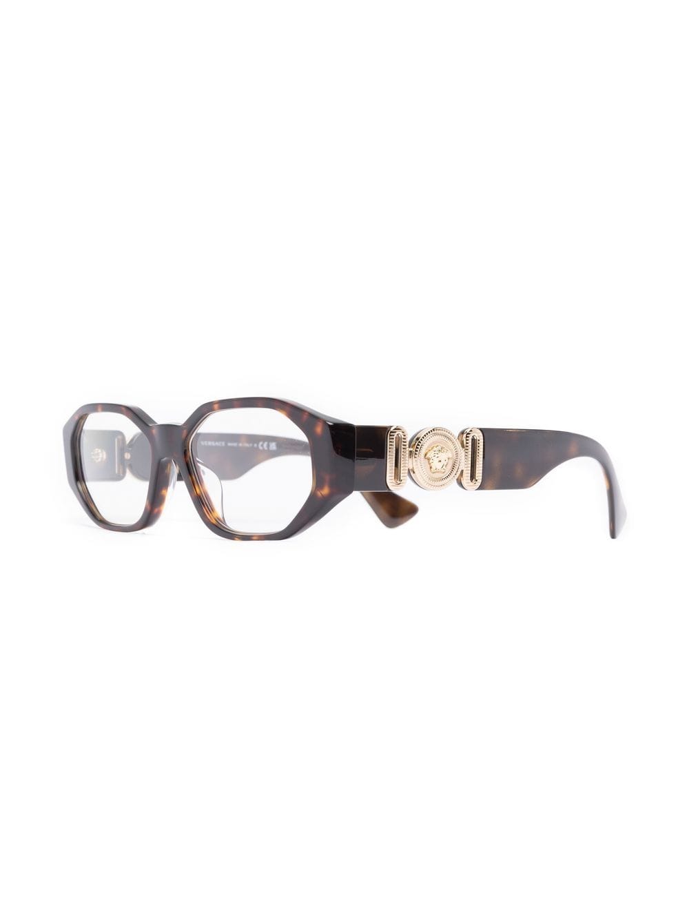 Versace Eyewear Bril met schildpadschild design - Bruin