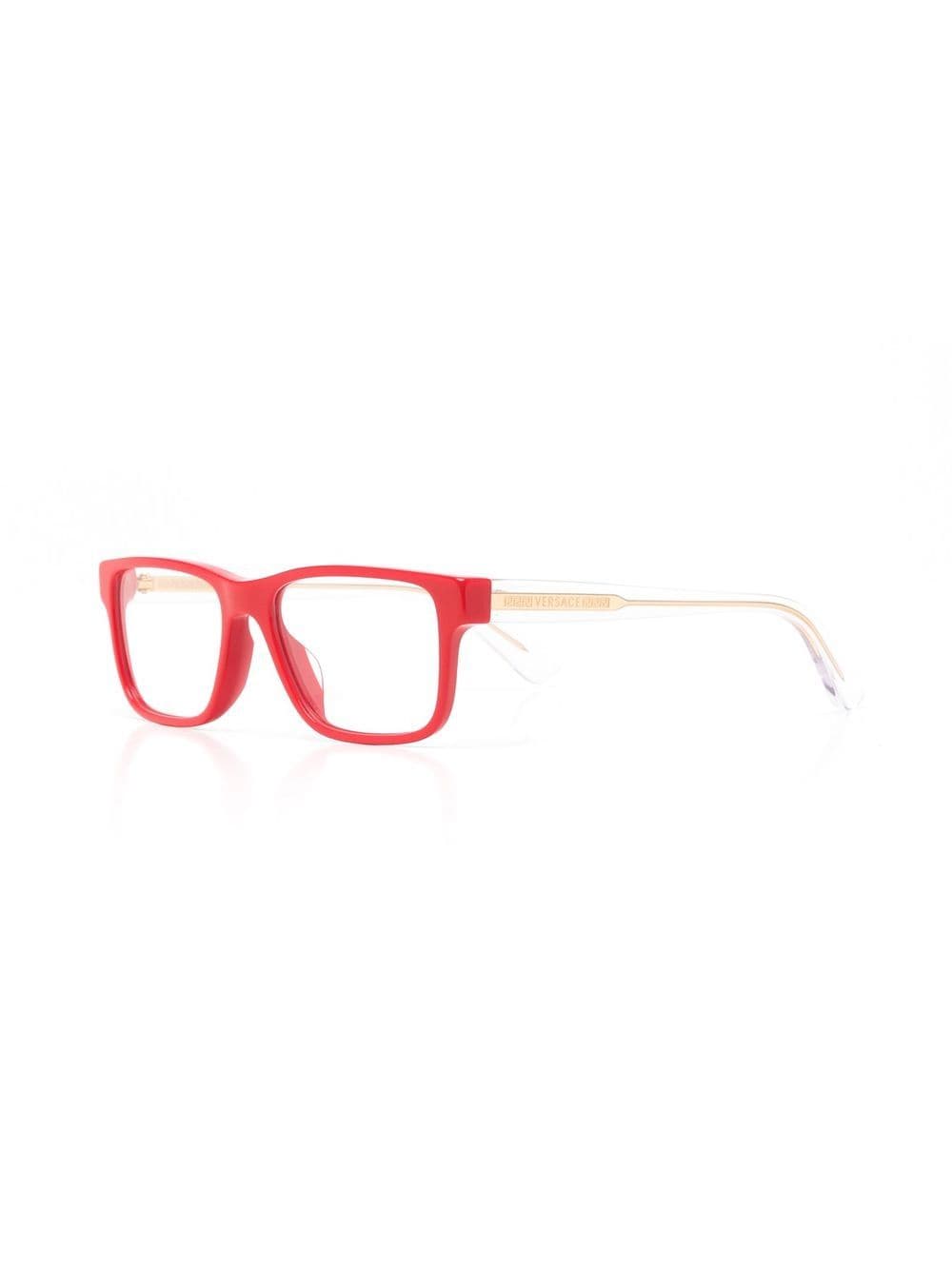 Versace Eyewear Bril met wayfarer montuur - Rood