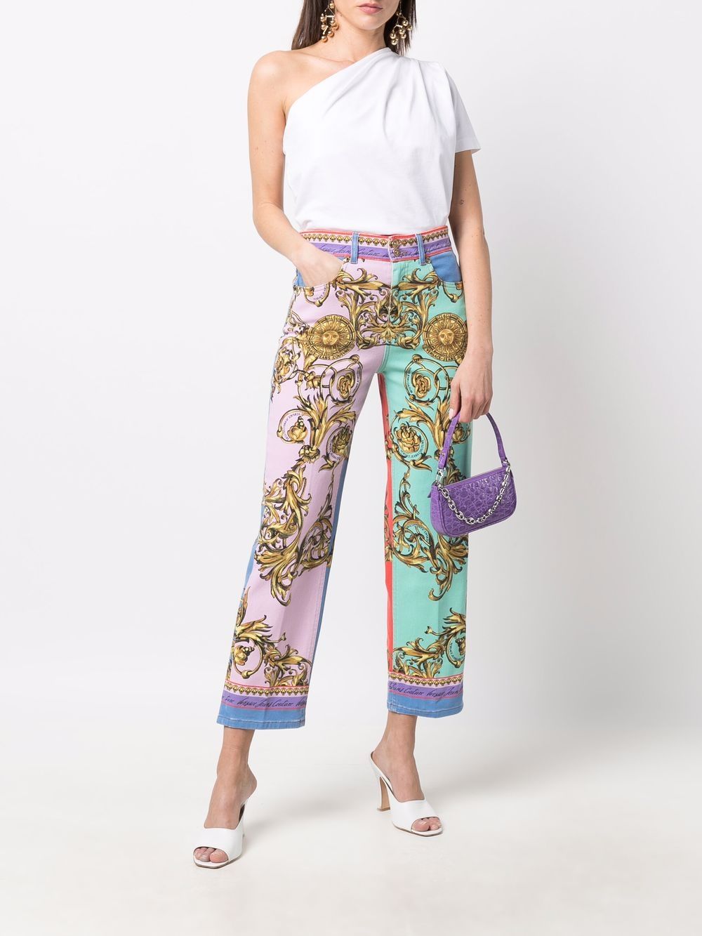 Versace Jeans Couture Jeans met barokprint - Roze