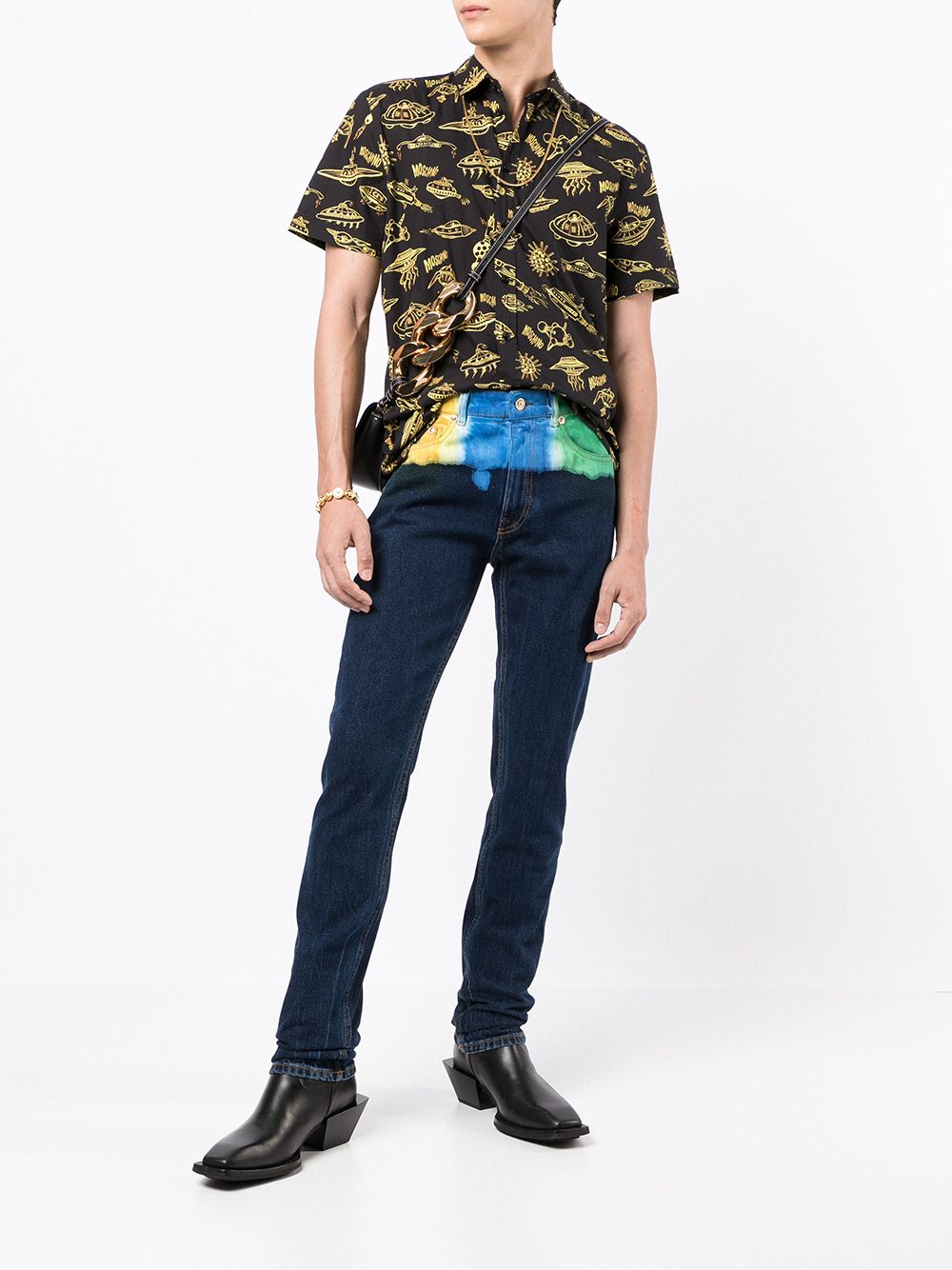 Versace Jeans Couture Jeans met colourblocking - Zwart