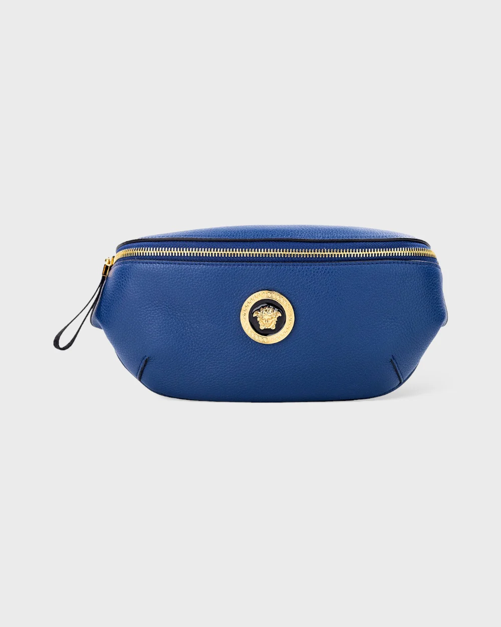 Versace Kalfsleer medusa pendant fanny tas navy