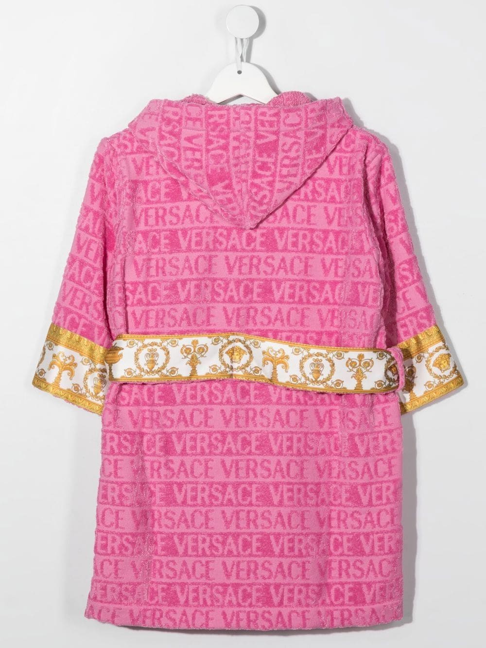 Versace Kids Badjas met tekst en capuchon - Roze