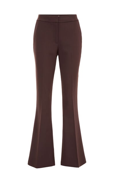 WE Fashion - Dames flared pantalon - Regular fit - Bruin - Maat: 32