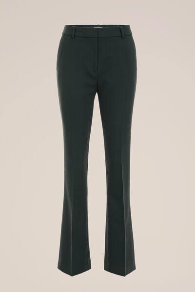 WE Fashion - Dames flared pantalon - Regular fit - Donkergroen - Maat: 34