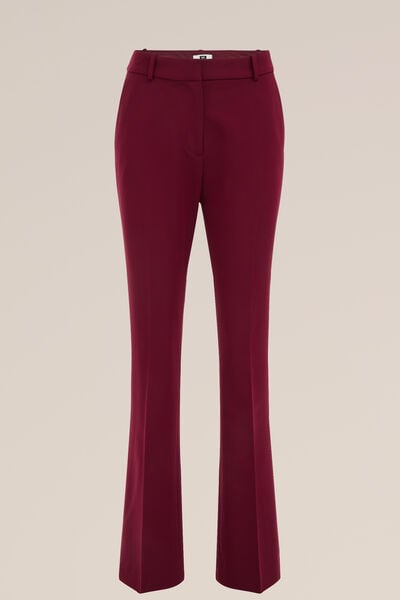 WE Fashion - Dames flared pantalon - Regular fit - Donkerrood - Maat: 36