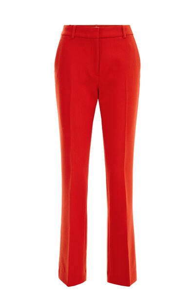 WE Fashion - Dames flared pantalon - Regular fit - Felrood - Maat: 32