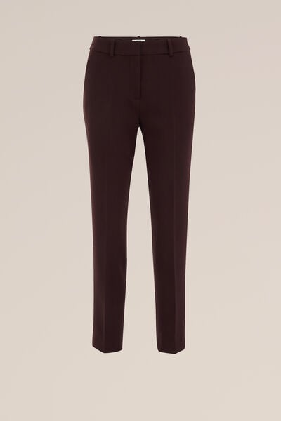 WE Fashion - Dames slim fit pantalon - Slim Fit - Donkerbruin - Maat: 32