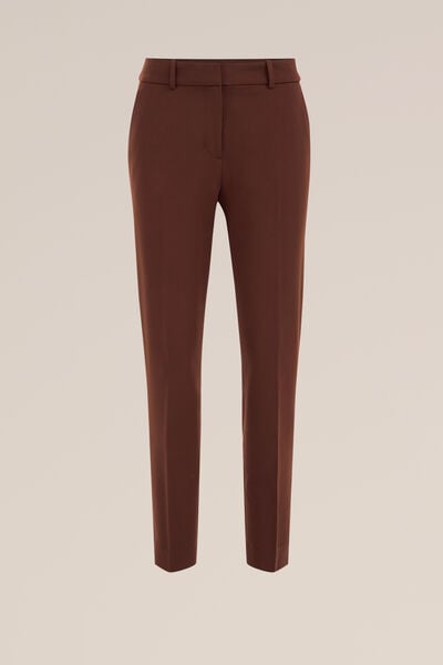 WE Fashion - Dames slim fit pantalon - Slim Fit - Donkerbruin - Maat: 32