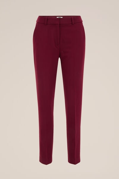 WE Fashion - Dames slim fit pantalon - Slim Fit - Donkerrood - Maat: 34