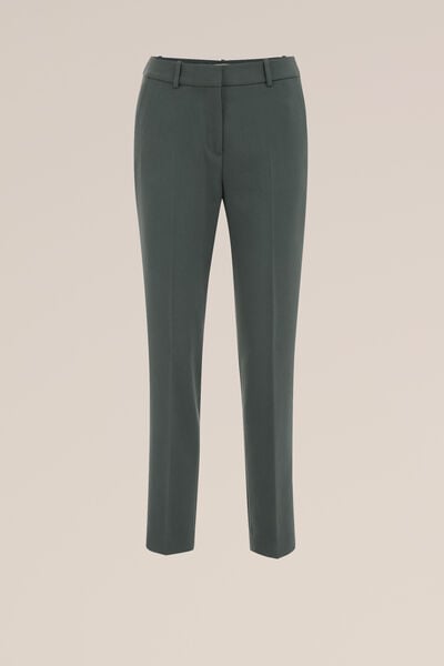 WE Fashion - Dames slim fit pantalon - Slim Fit - Zeegroen - Maat: 32