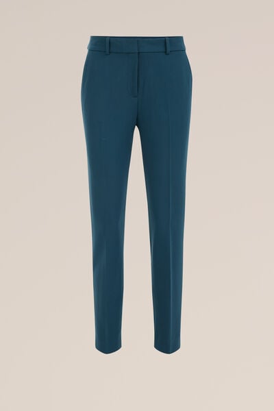 WE Fashion - Dames slim fit pantalon - Slim Fit - Zeegroen - Maat: 32