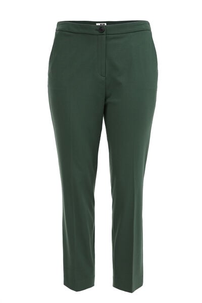 WE Fashion - Dames slim fit pantalon met stretch - Curve - Slim Fit - Zeegroen - Viscose - Plus Size Maat: 44