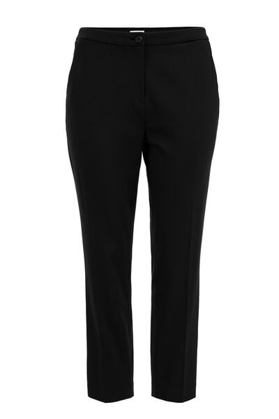 WE Fashion - Dames slim fit pantalon met stretch - Curve - Slim Fit - Zwart - Viscose - Plus Size Maat: 44