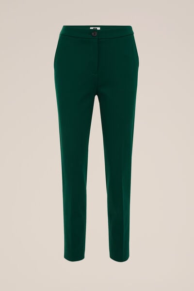 WE Fashion - Dames slim fit pantalon met stretch - Slim Fit - Felgroen - Viscose - Maat: 34