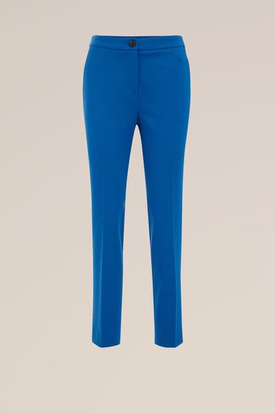 WE Fashion - Dames slim fit pantalon met stretch - Slim Fit - Kobaltblauw - Viscose - Maat: 32