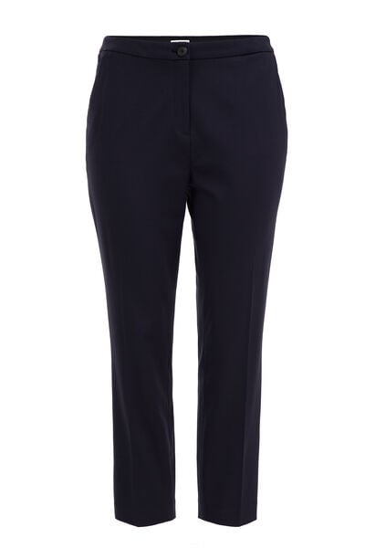 WE Fashion - Dames slim fit pantalon met stretch - Slim Fit - Marineblauw - Viscose - Maat: 32