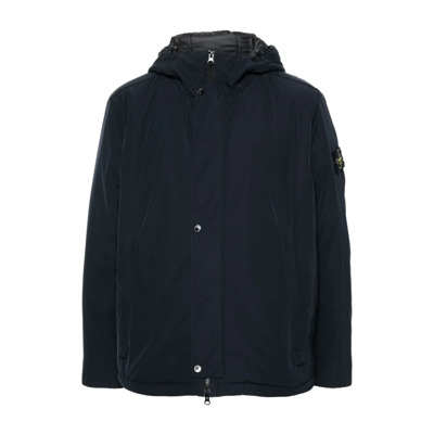 Waterafstotende Gewatteerde Jas met Kompas Stone Island , Blue , Heren