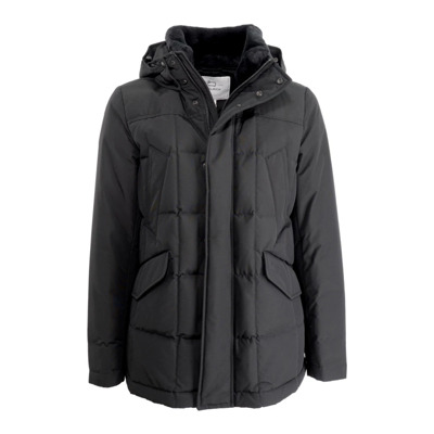 Winterjas, Gewatteerde jas met capuchon voor heren Woolrich , Black , Heren