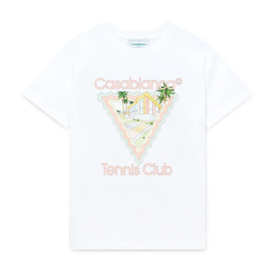 Wit T-shirt met voorprint Casablanca , White , Heren