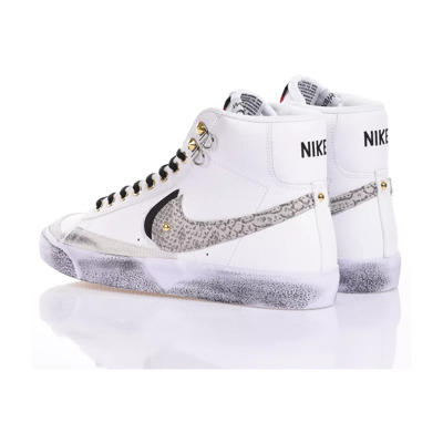 Witte Grijze Sneakers Handgemaakt Eco-Leer Nike , White , Heren