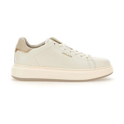 Witte Leren Chunky Court Sneakers Woolrich , White , Dames