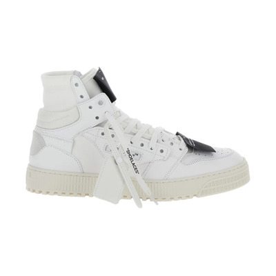 Witte Leren Court Sneakers Off White , White , Heren