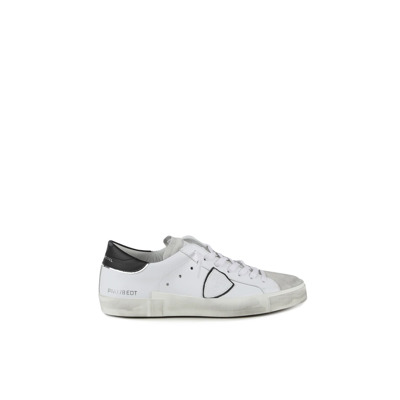 Witte Leren Sneakers met Iconisch Zij Schild Philippe Model , White , Heren