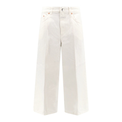 Witte Wijde Pijp Broek Closed , White , Dames