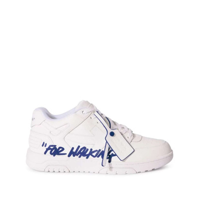 Witte leren sneakers met handtekening motieven Off White , White , Heren