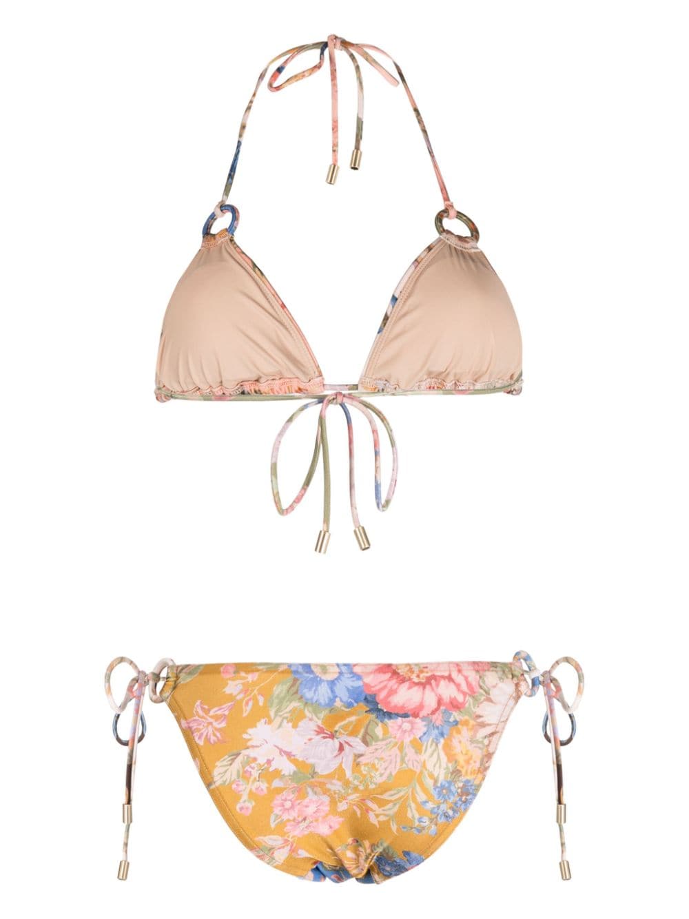 ZIMMERMANN Bikini met bloemenprint - Blauw