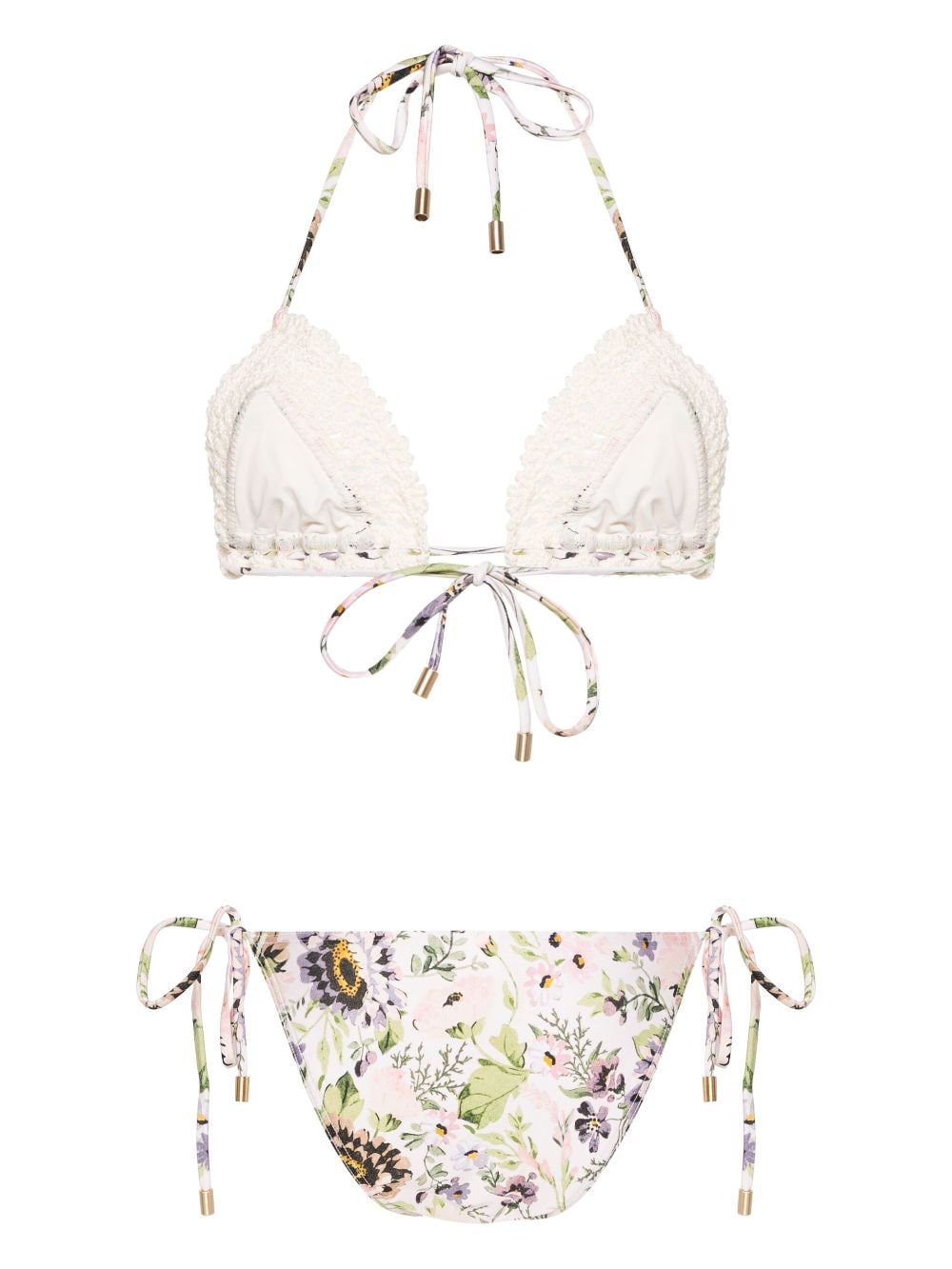 ZIMMERMANN Halliday bikini met gehaakte afwerking - Beige