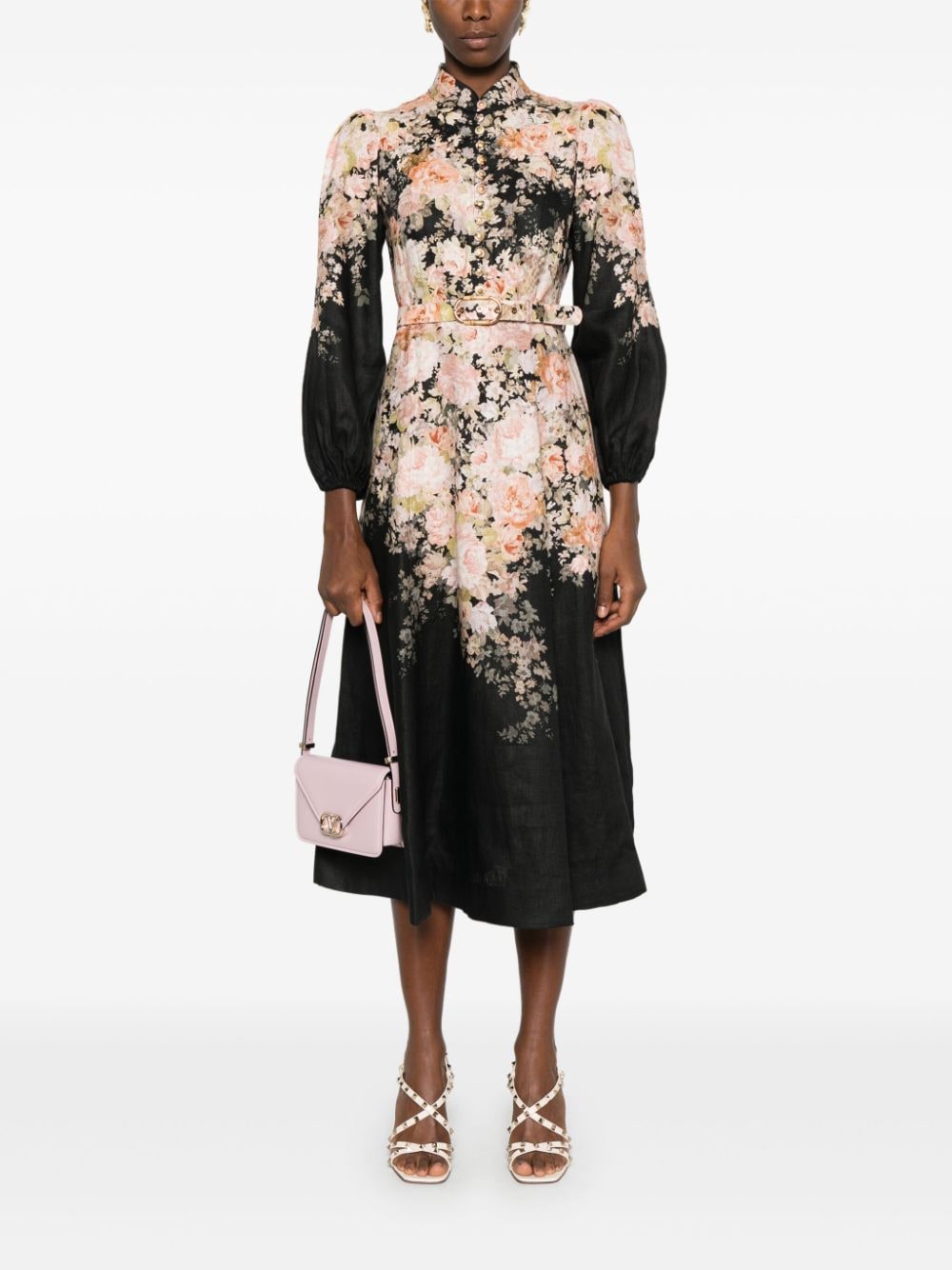 ZIMMERMANN Illustration midi-jurk - Zwart