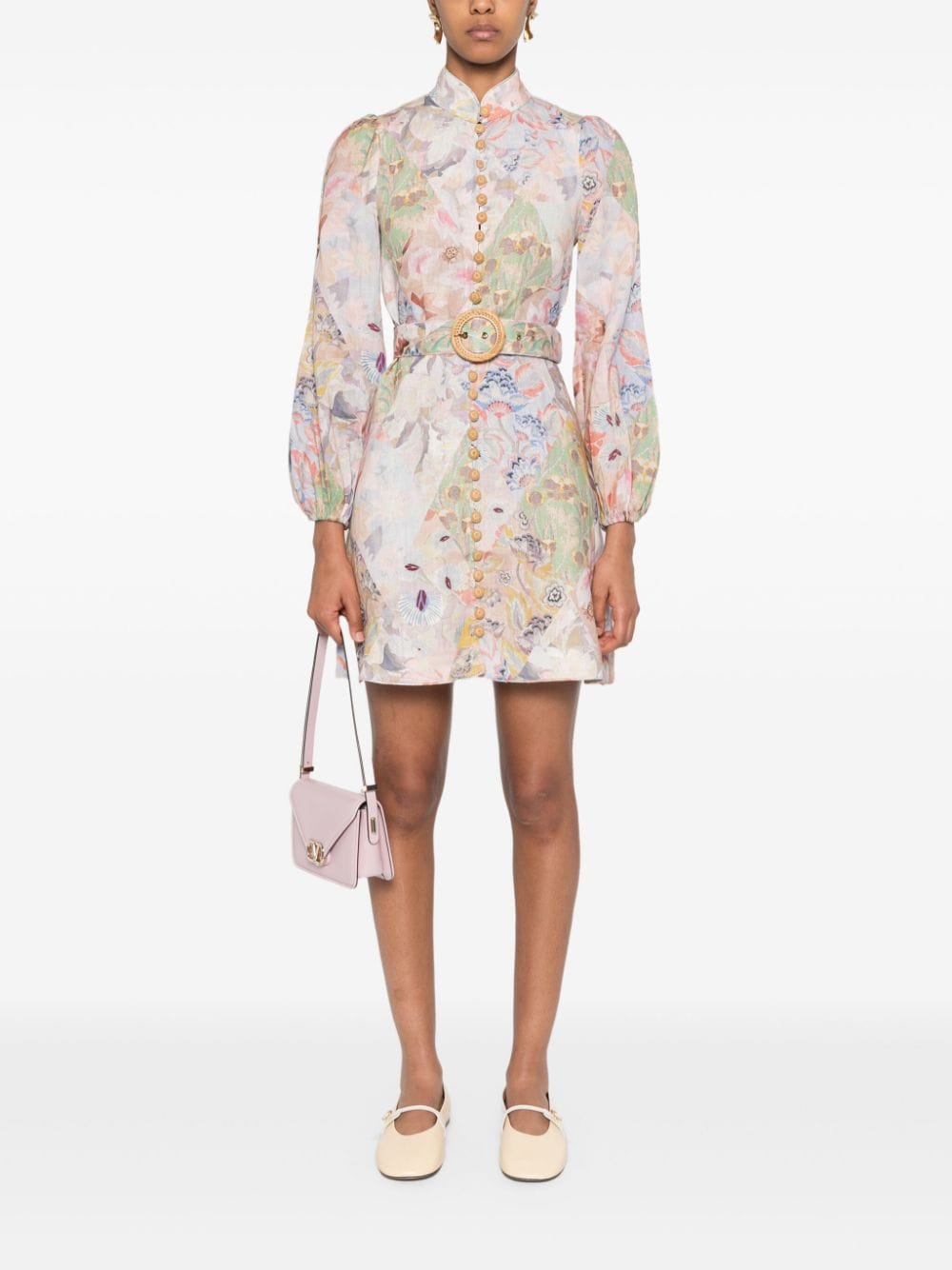 ZIMMERMANN Illustration mini-jurk - Roze