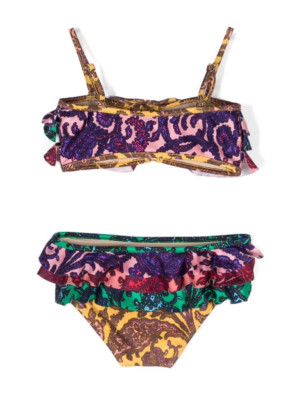 ZIMMERMANN Kids Bikini met franje - Bruin