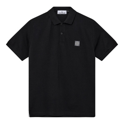 Zwart Poloshirt Klassieke Stijl Stone Island , Black , Heren