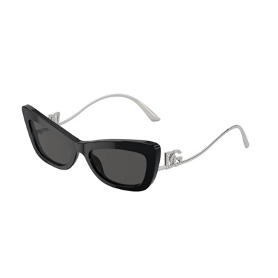 Zwarte Frame, Donkergrijze Lenzen Zonnebril Dolce & Gabbana , Black , Dames