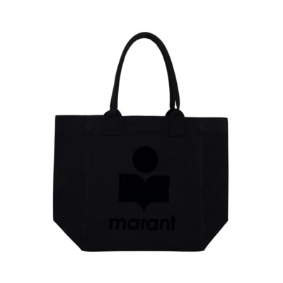 Zwarte Katoenen Tote Tas met Magnetische Sluiting Isabel Marant , Black , Dames