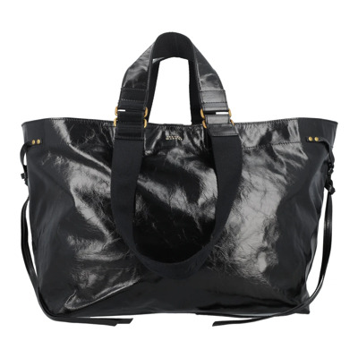 Zwarte Leren Handtas met Bovenhandvatten Isabel Marant , Black , Dames