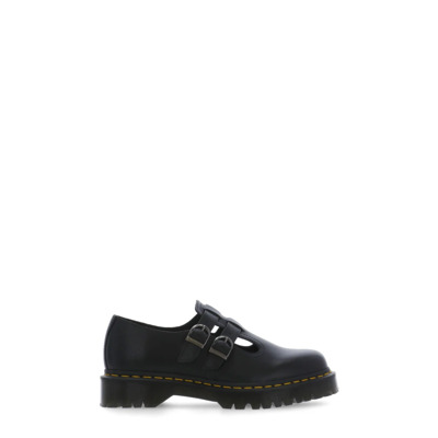 Zwarte Leren Loafers met Verstelbare Bandjes Dr. Martens , Black , Dames