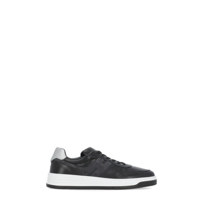 Zwarte Leren Sneakers voor Mannen Hogan , Black , Heren