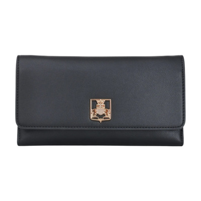 Zwarte Minimalistische Pochette met Gouden Logo Elisabetta Franchi , Black , Dames