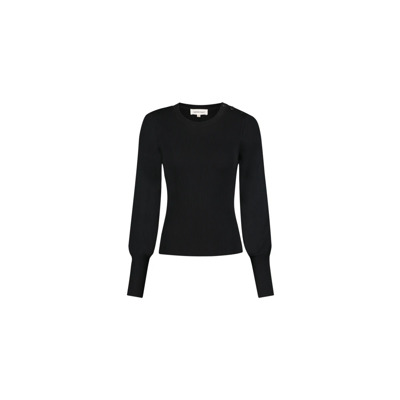 Zwarte Ronde Hals Ballonmouw Pullover Fabienne Chapot , Black , Dames